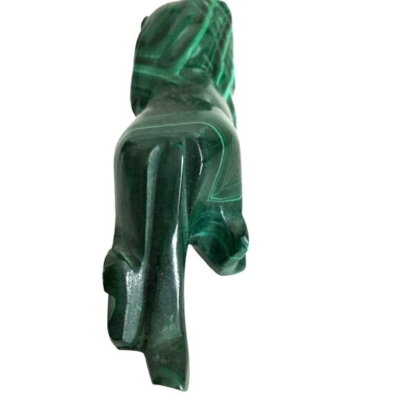 MALACHITE Hand-Carved Lion Figurine Zaire Congo 3" Crystal Healing Protection - Picture 6 of 8